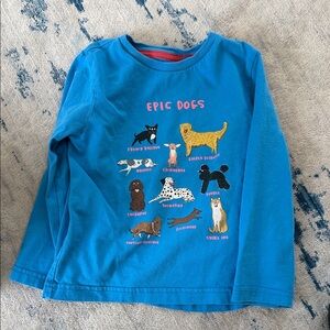 Mini Boden Blue Long Sleeve Shirt with Epic Dogs Design